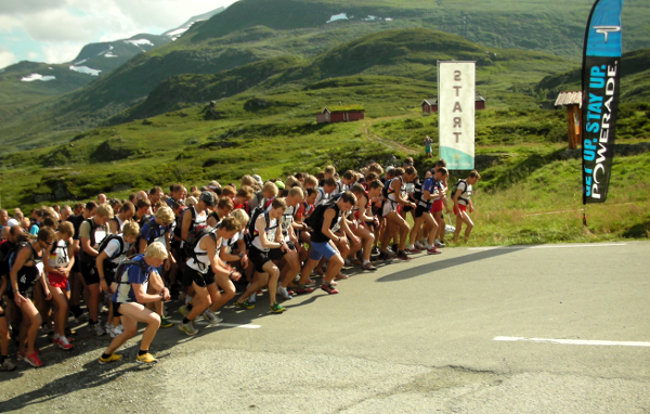 Marathon runners at the starting line